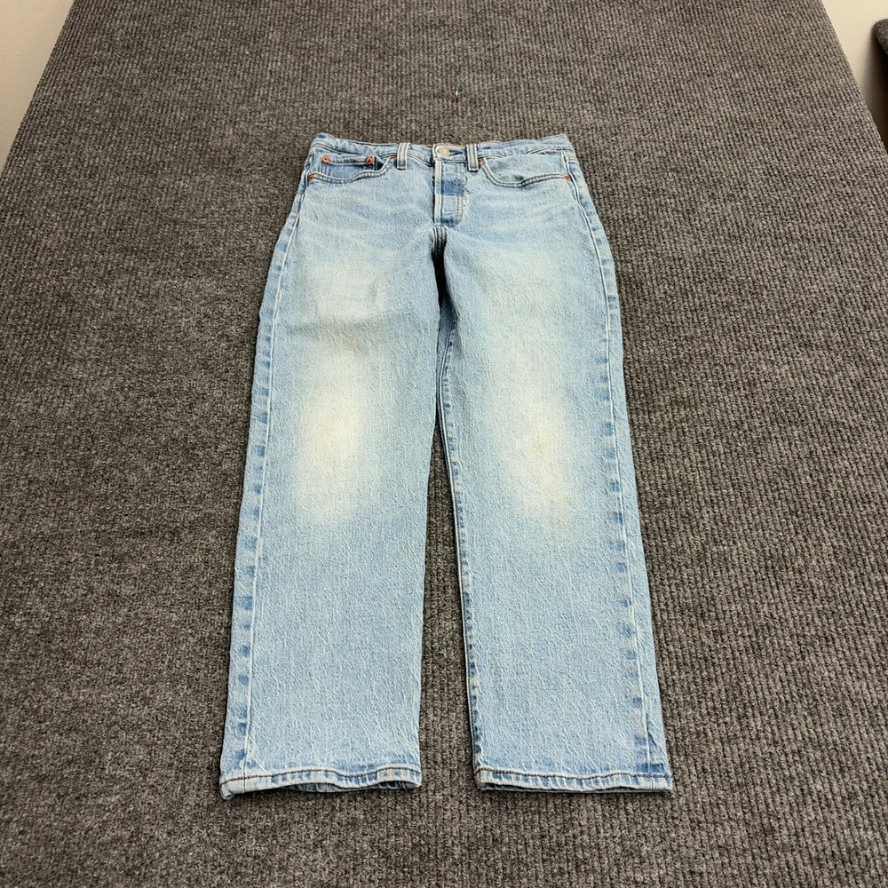 Levis Wedgie Straight Jeans Womens 28 Light Blue Cotton Denim High Rise Casual